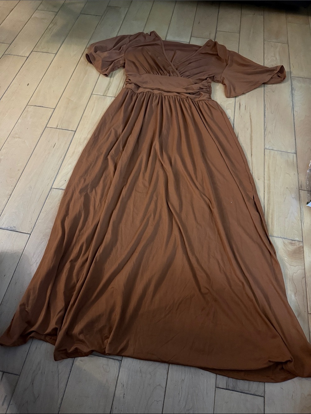 Women’s Wrap Maxi Dress in Rust